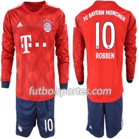 Camisetas Bayern de Múnich Robben 10 Niño Primera Equipacion 2018/2019 Manga Larga
